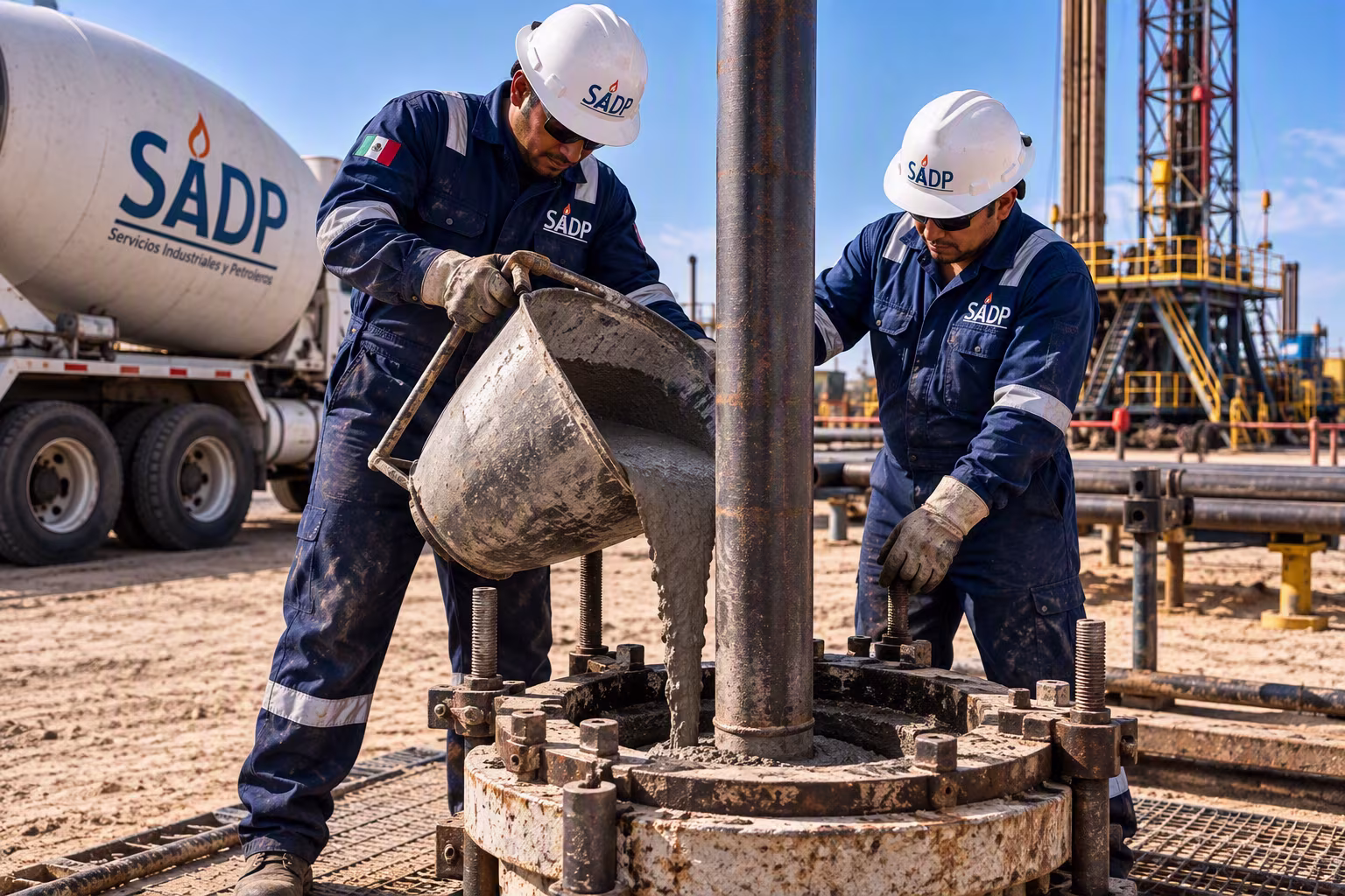 Servicio de cementación de pozos petroleros realizado por SIDP para garantizar la integridad y estabilidad del pozo