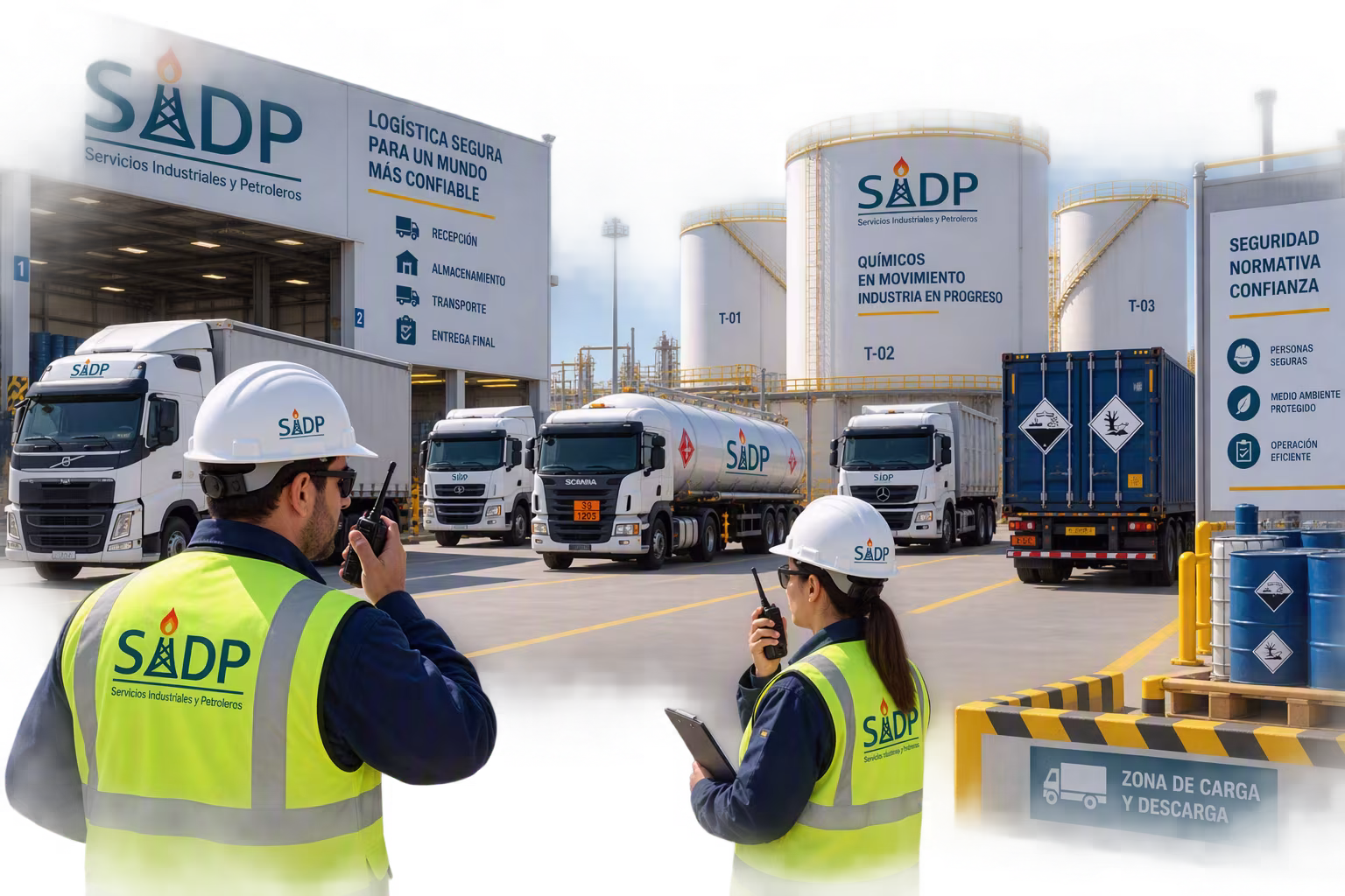 Logística y almacenamiento seguro de químicos de SIDP